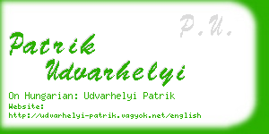 patrik udvarhelyi business card